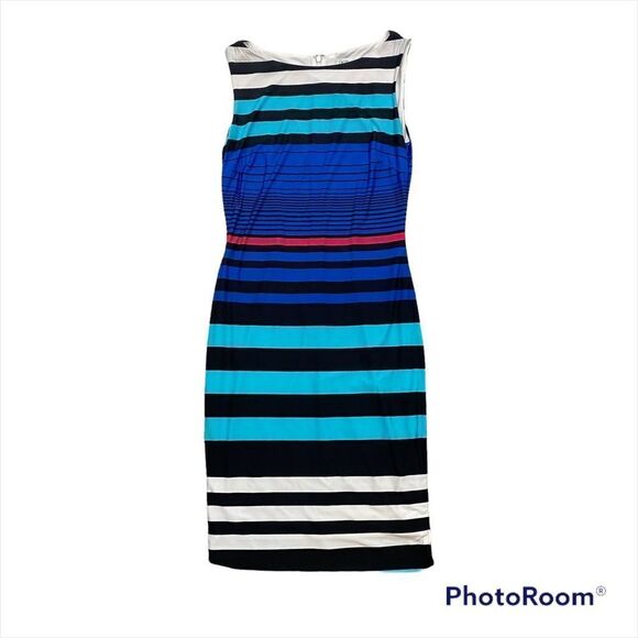 Cache Brand Midi Length Sleeveless‎ High Neck Striped Dress Size Small - Picture 5 of 11